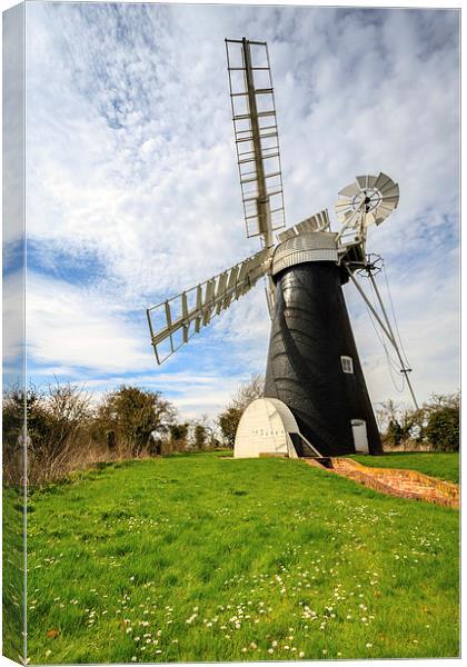 Polkey's Drainage Mill Canvas Print by Andrew Ray