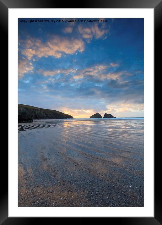 Beach Patterns (Holywell Bay) Framed Mounted Print by Andrew Ray