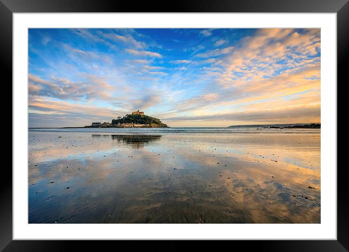 Beach Reflections (St Michael's Mount) Framed Mounted Print by Andrew Ray