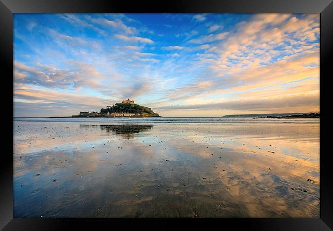 Beach Reflections (St Michael's Mount) Framed Print by Andrew Ray
