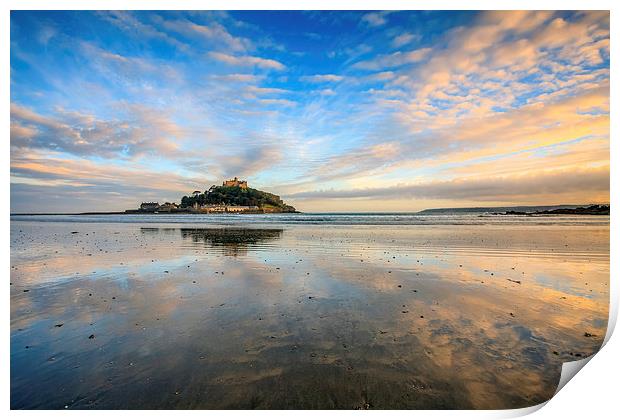 Beach Reflections (St Michael's Mount) Print by Andrew Ray
