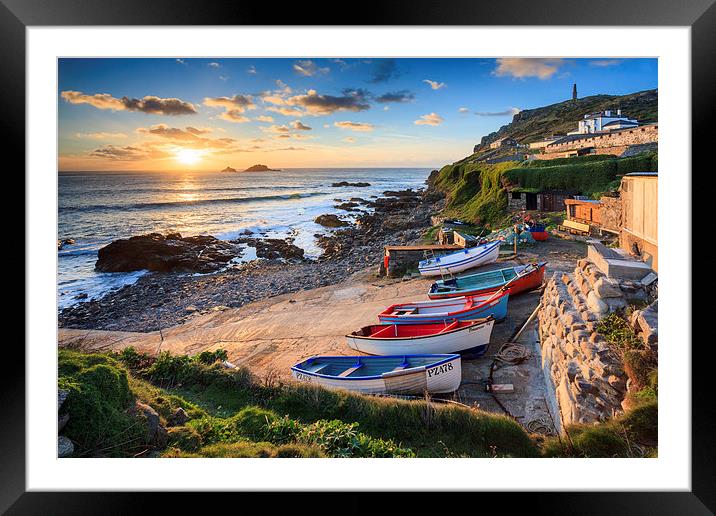 Cape Cornwall Sunset Framed Mounted Print by Andrew Ray