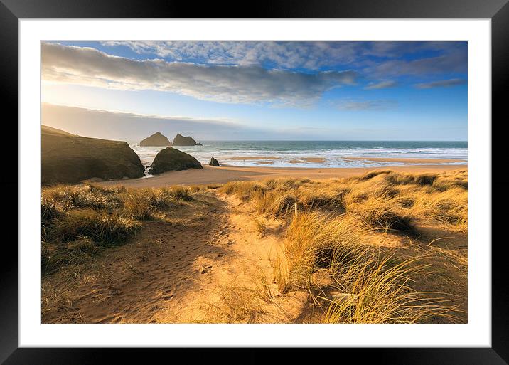 Evening Light (Holywell Bay) Framed Mounted Print by Andrew Ray