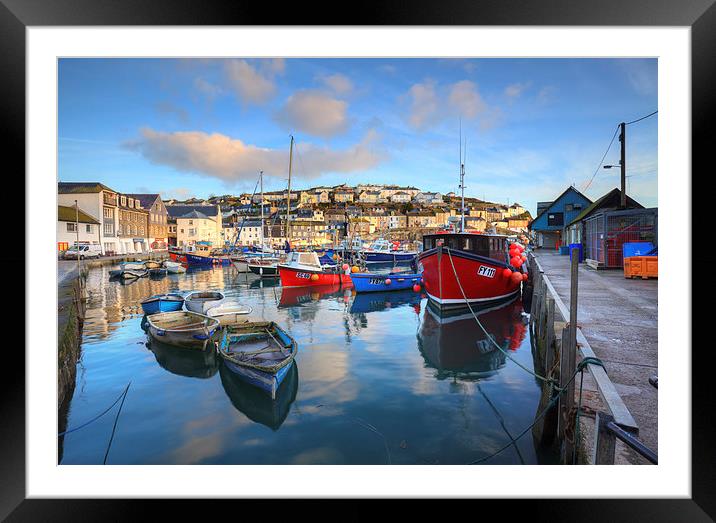 Mevagissey Inner Harbour Framed Mounted Print by Andrew Ray