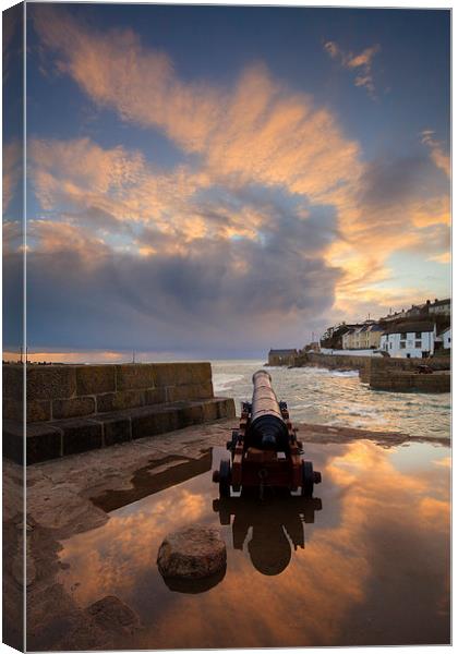 Porthleven reflections Canvas Print by Andrew Ray