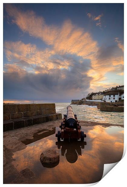 Porthleven reflections Print by Andrew Ray