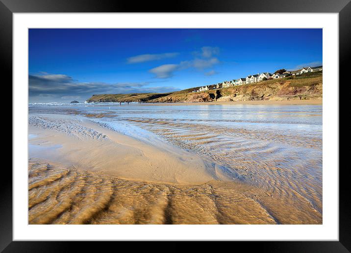 Stream Pattern at Polzeath.tif Framed Mounted Print by Andrew Ray