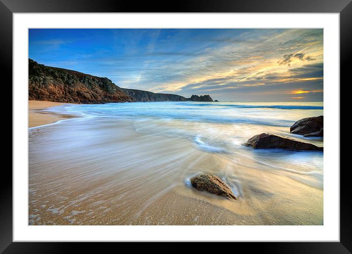 Sunrise at Porthcurno Framed Mounted Print by Andrew Ray