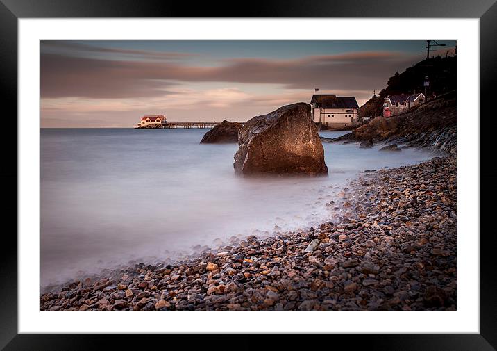  Sunset at Knab rock in Mumbles Framed Mounted Print by Leighton Collins