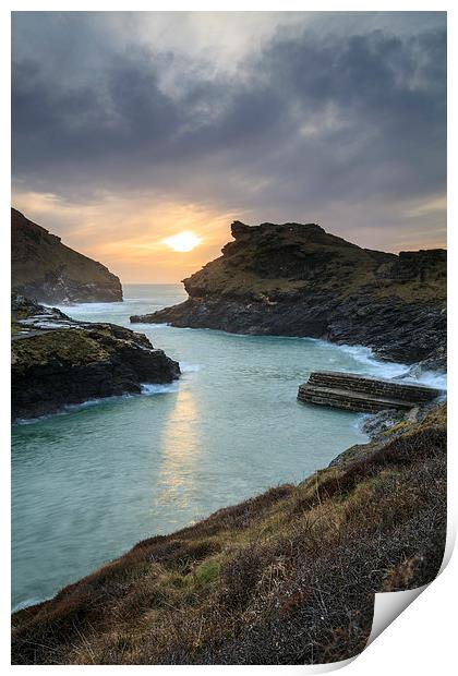 Towards the Setting Sun (Boscastle) Print by Andrew Ray