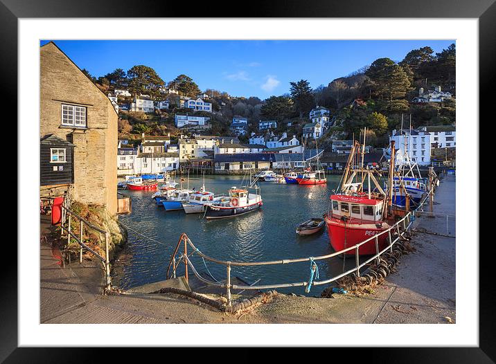 Boats in the Harbour (Polperro)   Framed Mounted Print by Andrew Ray