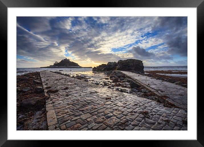 Double Causeway (St Michael's Mount) Framed Mounted Print by Andrew Ray