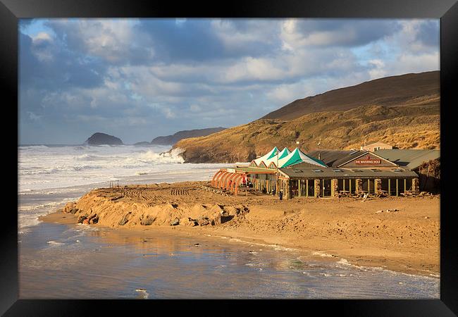 High Tide at the Watering Hole (Perranporth) Framed Print by Andrew Ray