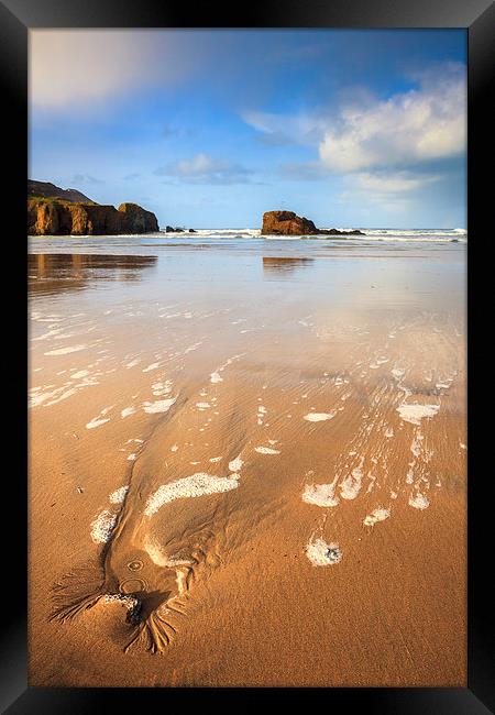Outgoing tide (Perranporth)   Framed Print by Andrew Ray