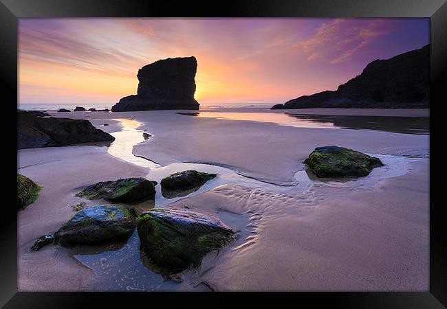 Bedruthan Sunset Framed Print by Andrew Ray