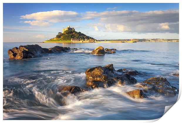 Morning Light at St Michael's Mount Print by Andrew Ray