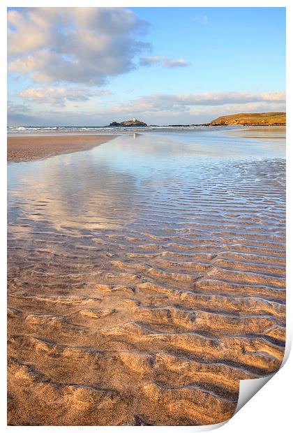Sand Ripples and Reflections (Godrevy) Print by Andrew Ray