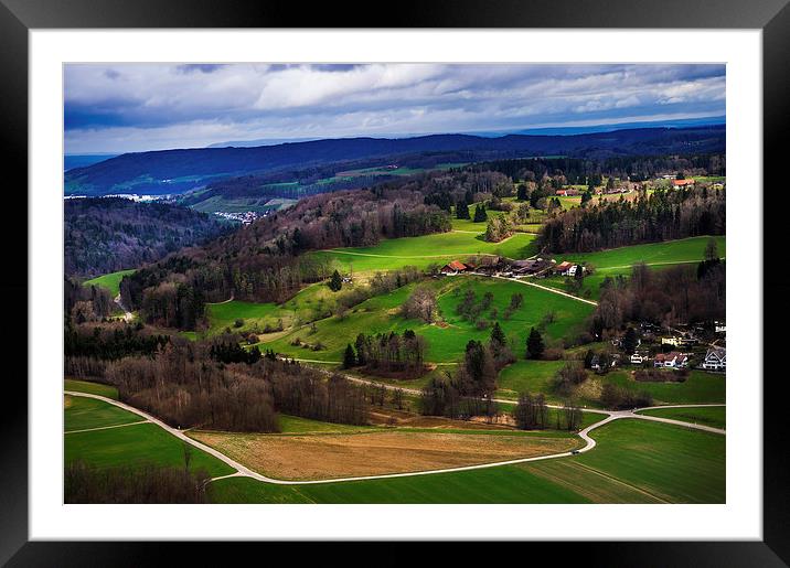 Aerial View of the Hills Near Zurich  Framed Mounted Print by Jenny Rainbow