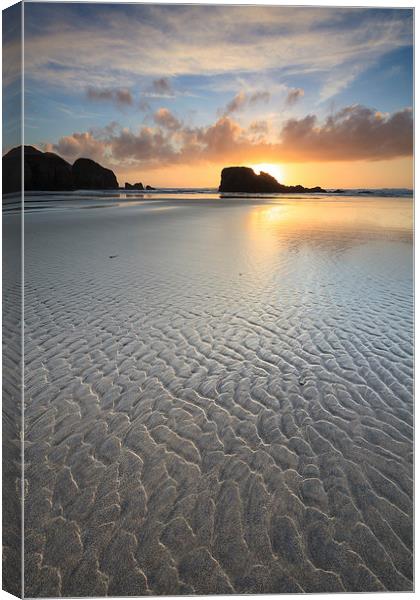 Beach Patterns (Perranporth) Canvas Print by Andrew Ray