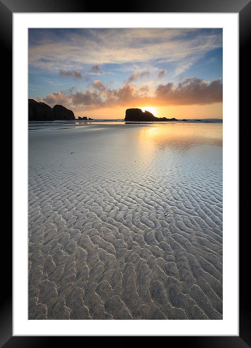 Beach Patterns (Perranporth) Framed Mounted Print by Andrew Ray