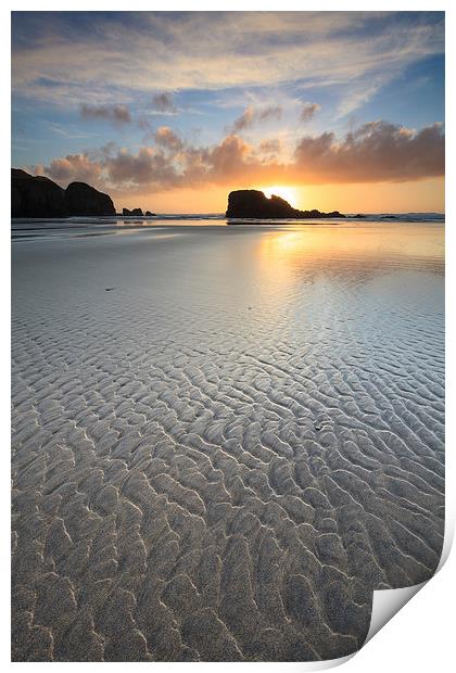 Beach Patterns (Perranporth) Print by Andrew Ray
