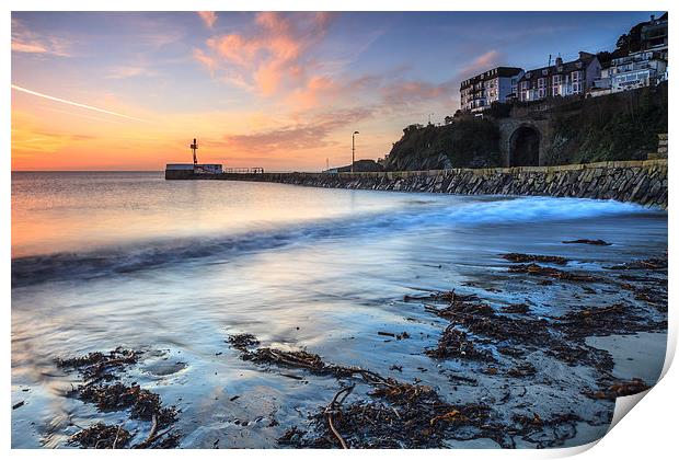 East Looe Beach at Sunrise Print by Andrew Ray
