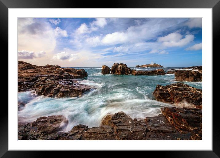 Incoming Wave at Godrevy Framed Mounted Print by Andrew Ray