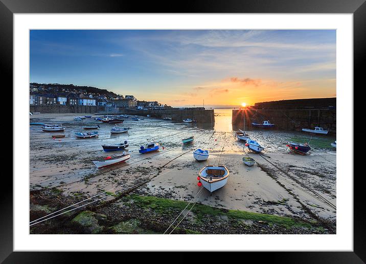 Mousehole Sunrise  Framed Mounted Print by Andrew Ray