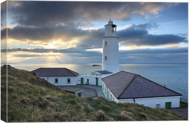 Lighthouse at Trevose Canvas Print by Andrew Ray
