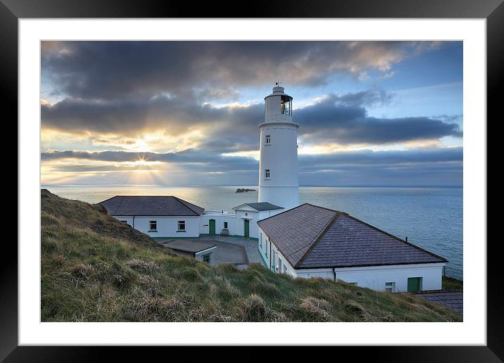Lighthouse at Trevose Framed Mounted Print by Andrew Ray