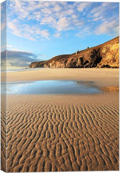 Low Tide (Chapel Porth) Canvas Print by Andrew Ray