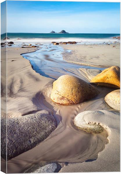 Low Tide Porth Nanven Canvas Print by Andrew Ray