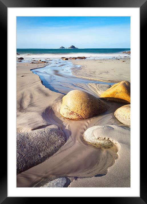 Low Tide Porth Nanven Framed Mounted Print by Andrew Ray