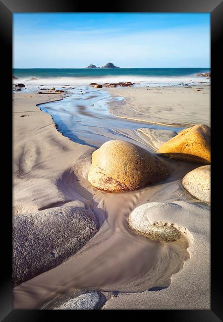Low Tide Porth Nanven Framed Print by Andrew Ray
