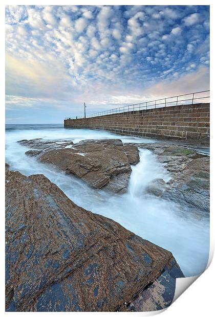 Pier at Porthleven Print by Andrew Ray