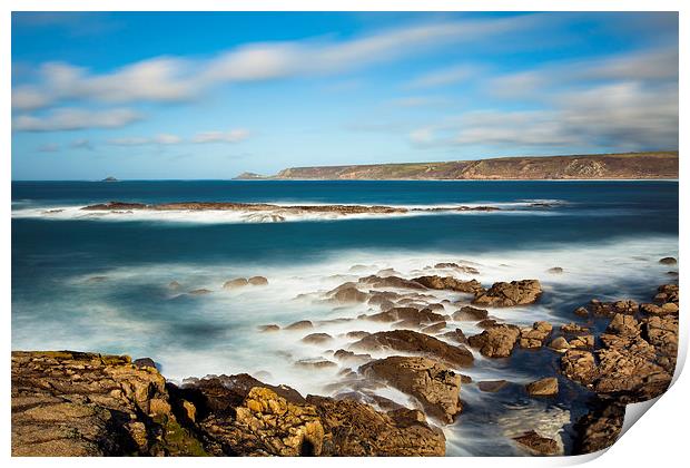 Rocky Shore (Sennen Cove) Print by Andrew Ray