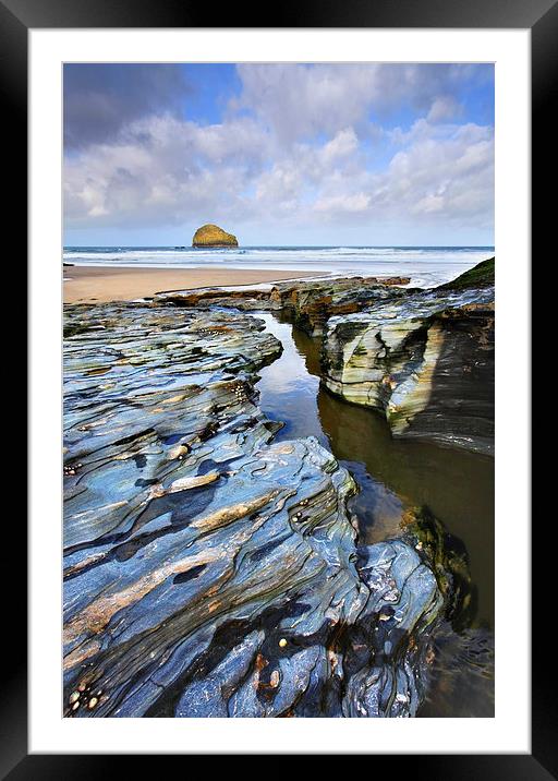 Stream at Trebarwith Framed Mounted Print by Andrew Ray