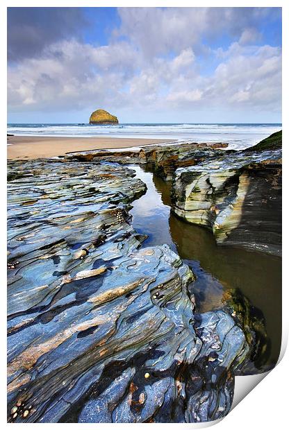 Stream at Trebarwith Print by Andrew Ray