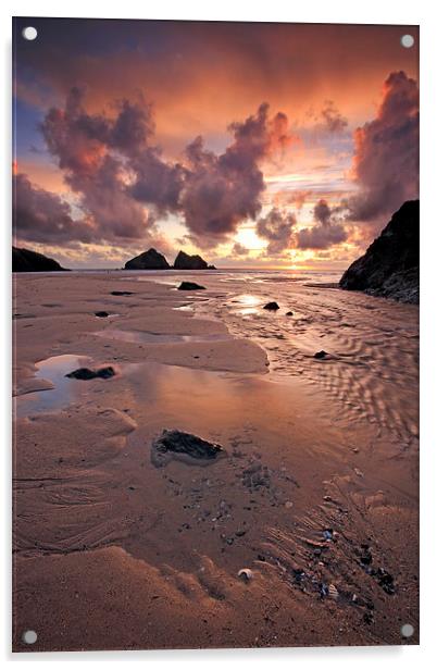 Sunset at Holywell Acrylic by Andrew Ray
