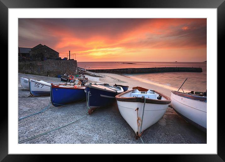 Sunset at Sennen Cove Framed Mounted Print by Andrew Ray
