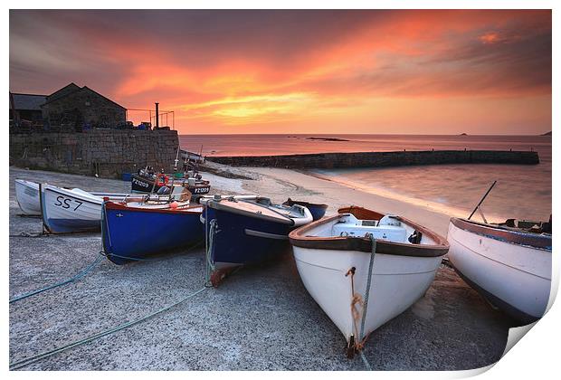 Sunset at Sennen Cove Print by Andrew Ray