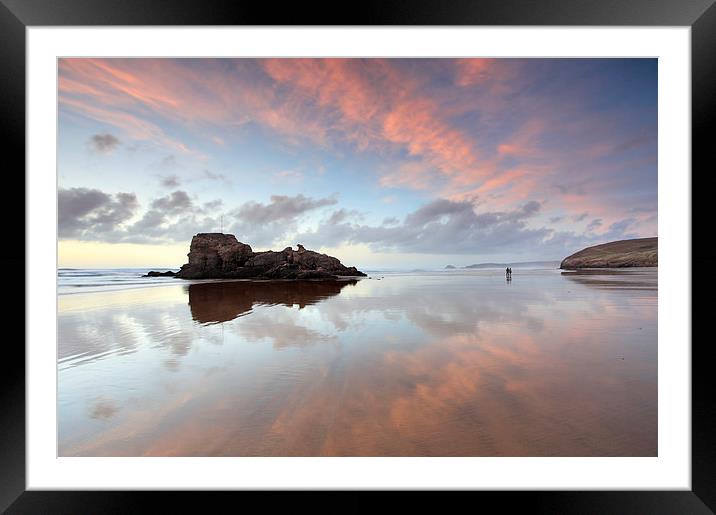 Sunset Reflections (Perranporth) Framed Mounted Print by Andrew Ray