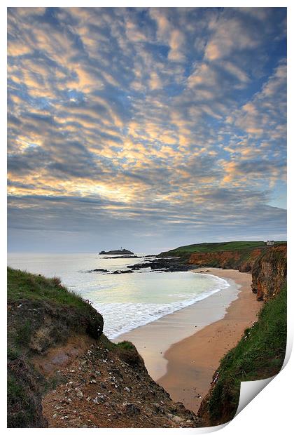 Godrevy Cove at Sunset Print by Andrew Ray
