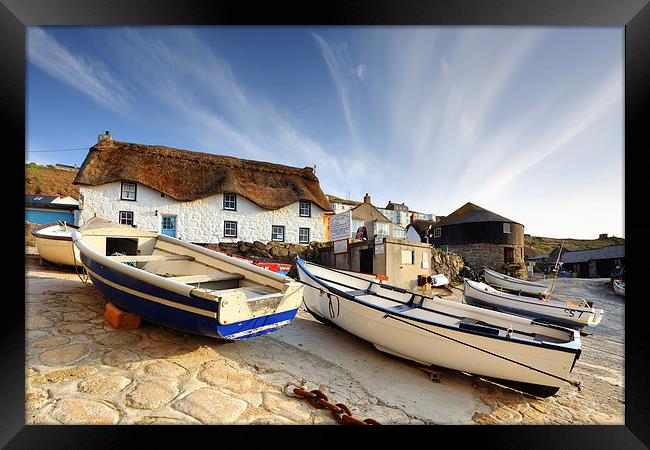 Boats on Slipway (Sennen Cove) Framed Print by Andrew Ray