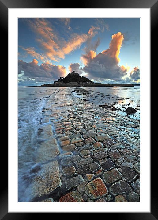 Causeway to St Michael's Mount Framed Mounted Print by Andrew Ray