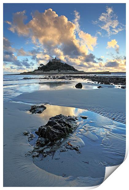 Receding Tide (St Michael's Mount) Print by Andrew Ray