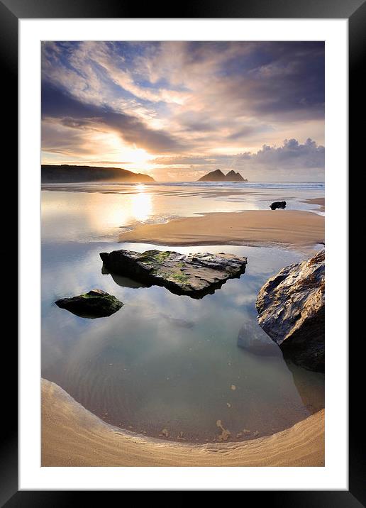 Setting Sun at Holywell Framed Mounted Print by Andrew Ray