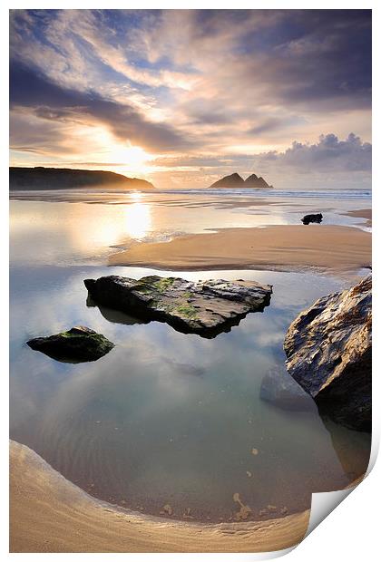 Setting Sun at Holywell Print by Andrew Ray