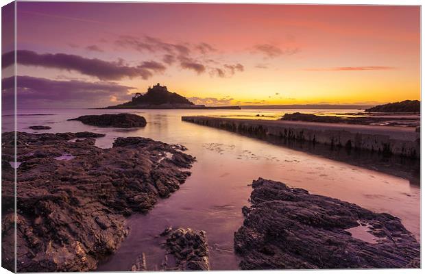 The Slipway at Sunset (St Michael's Mount) Canvas Print by Andrew Ray