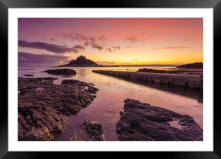 The Slipway at Sunset (St Michael's Mount) Framed Mounted Print by Andrew Ray